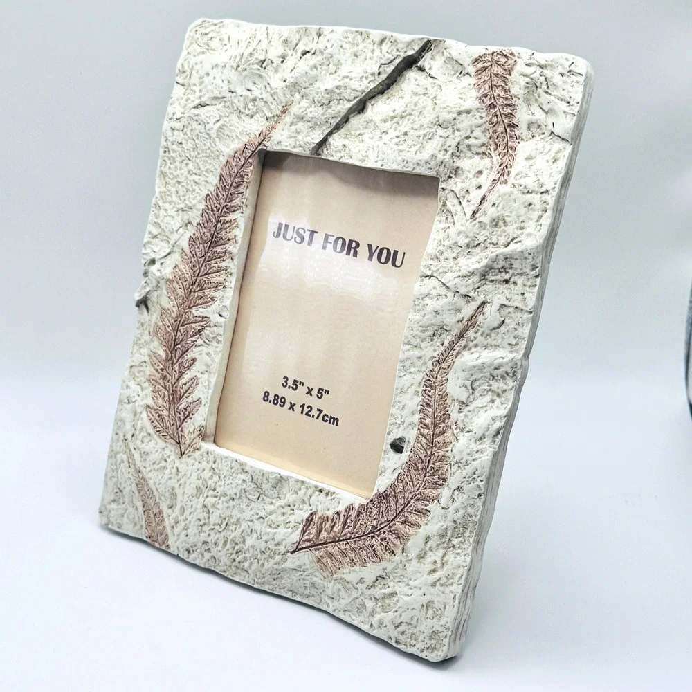 Rustic Floral Fern Fossil Picture Frames (2) Nature Cabin Botanical Cottagecore